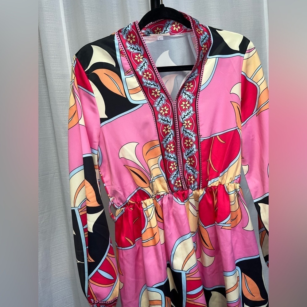 Sundayup pink pattern dress | size Small - Picture 2 of 6